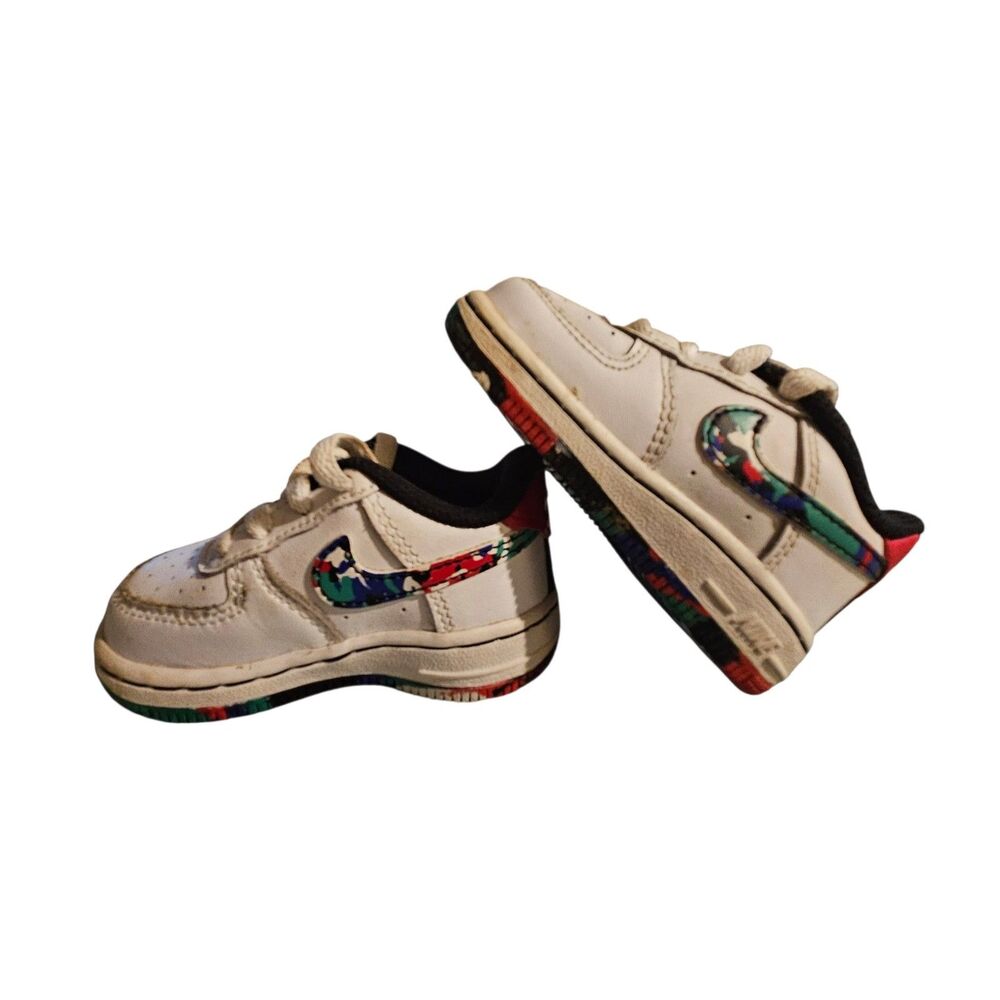 Nike Air Force 1 Low Melted Crayon Sneaker CU4635-100 Toddler Size 4c